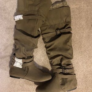 NWOT Knee Length Boots with attached Sock